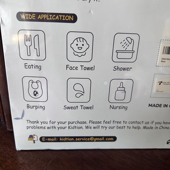 Unisex Baby KIDTION Wash Cloth 12"x12" White, Green, Blue 10 pack NEW IN PACKAGE - Picture 3 of 7